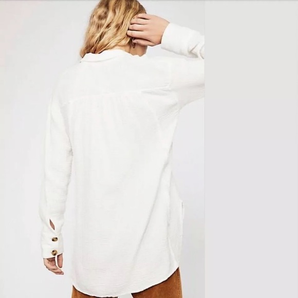 Free People All About The Feels Button Front Shirt Size Large - Picture 2 of 8